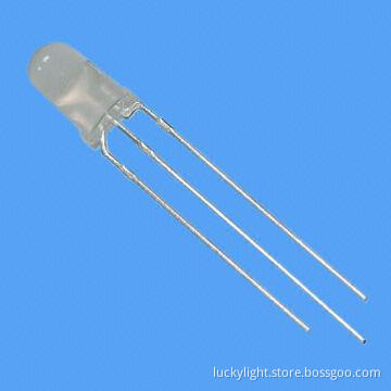 3mm Round Bi-color 3-pin LED Lamp, 625nm Hi-efficiency Red